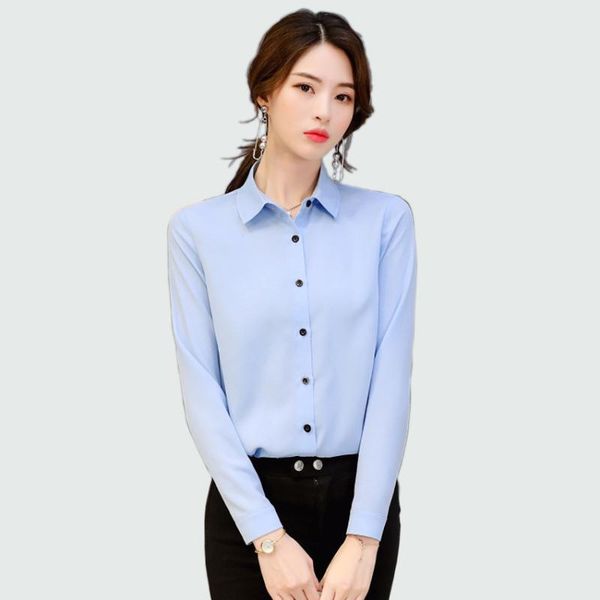 women's blouses & shirts 2021 spring summer blusas chemise femme long sleeve solid candy color casual office, White
women's blouses & shirts 2021 spring summer blusas chemise femme long sleeve solid candy color casual office, White