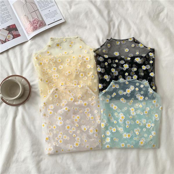 women's blouses & shirts summer autumn women casual mesh pattern daisy flower printed blouse girls see through shirt for female, White
women's blouses & shirts summer autumn women casual mesh pattern daisy flower printed blouse girls see through shirt for female, White
