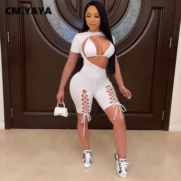 cm.yaya cut out with bra lace up playsuit bodycon rompers for women short sleeve jumpsuit club party active summer outfit, Black;white
cm.yaya cut out with bra lace up playsuit bodycon rompers for women short sleeve jumpsuit club party active summer outfit, Black;white