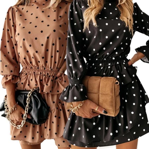 casual dresses women polka dots mini dress long sleeve half high collar elastic fitting elegant ladies autumn wild streetwear, Black;gray
casual dresses women polka dots mini dress long sleeve half high collar elastic fitting elegant ladies autumn wild streetwear, Black;gray
