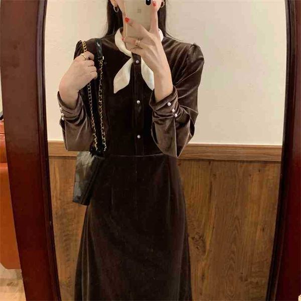 elegance bow collar all match long dresses sweet loose brief retro elegant slim women vestidos 210525, Black;gray
elegance bow collar all match long dresses sweet loose brief retro elegant slim women vestidos 210525, Black;gray