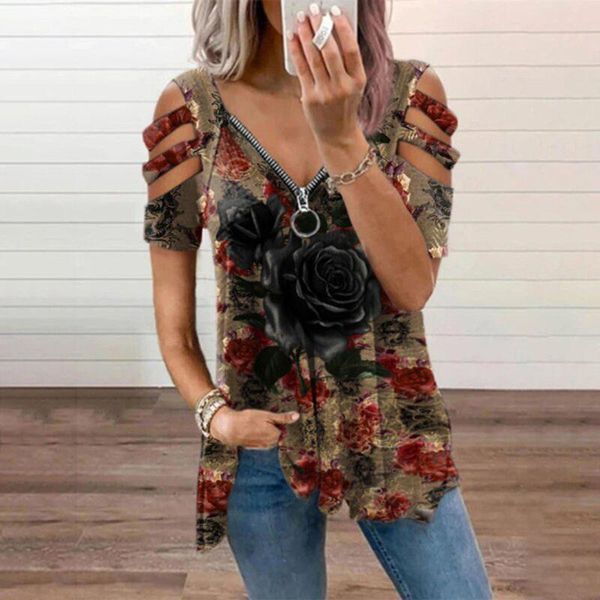 women's blouses & shirts 40# off shoulder blouse vintage print v-neck elegant zipper tees short sleeve loose graphic blusas y camisas, White
women's blouses & shirts 40# off shoulder blouse vintage print v-neck elegant zipper tees short sleeve loose graphic blusas y camisas, White