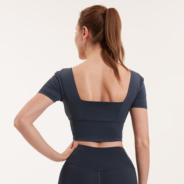 yoga outfit women's square collar sportswear short sleeves gym clothing fitness workout breathable t-shirt with removable padded
yoga outfit women's square collar sportswear short sleeves gym clothing fitness workout breathable t-shirt with removable padded