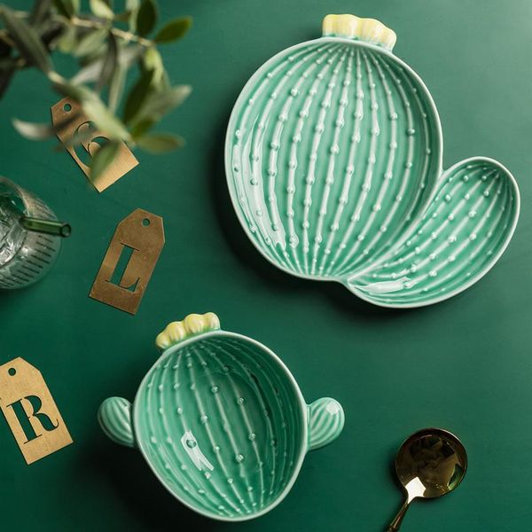 bowls creative green cactus plate shaped tableware breakfast bowl household ceramic snack dish
bowls creative green cactus plate shaped tableware breakfast bowl household ceramic snack dish