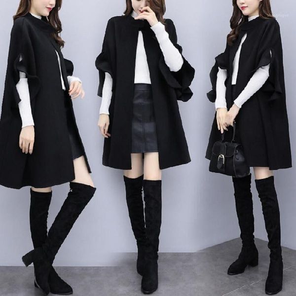 women's wool & blends clothing autumn and winter large medium long woolen coat red british a-shaped cloak, Black
women's wool & blends clothing autumn and winter large medium long woolen coat red british a-shaped cloak, Black