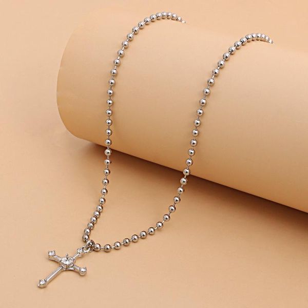 pendant necklaces vintage metal cross crystal beads necklace 2021 silver color long girl for women simple punk jewelry gift
pendant necklaces vintage metal cross crystal beads necklace 2021 silver color long girl for women simple punk jewelry gift
