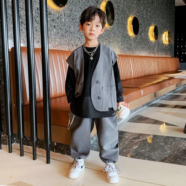 clothing sets children fashion korean formal clothes kids vest suit boy black long sleeve t-shirt+ sleeveless blazers+ straight-leg pants se, White
clothing sets children fashion korean formal clothes kids vest suit boy black long sleeve t-shirt+ sleeveless blazers+ straight-leg pants se, White
