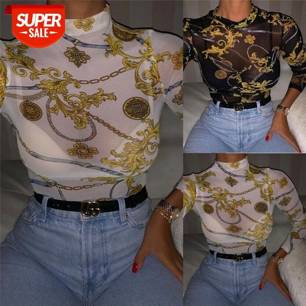 women mesh sheer see through print shirt blouses outwear turtleneck long sleeve transparent slim shirt bodycon club blouse #ku1o, White
women mesh sheer see through print shirt blouses outwear turtleneck long sleeve transparent slim shirt bodycon club blouse #ku1o, White