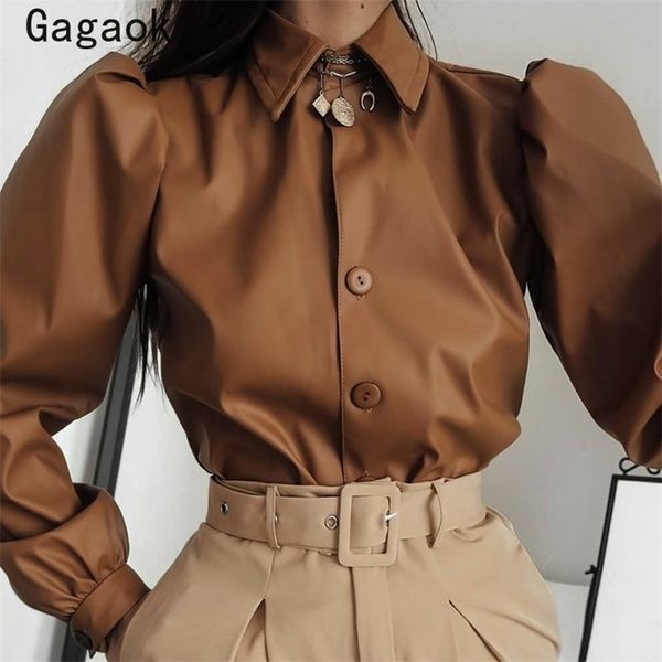 women pu blouses undefined spring autumn solid streetwear puff sleeve slim shirts fashoin outwear wild blouse 210531, White
women pu blouses undefined spring autumn solid streetwear puff sleeve slim shirts fashoin outwear wild blouse 210531, White