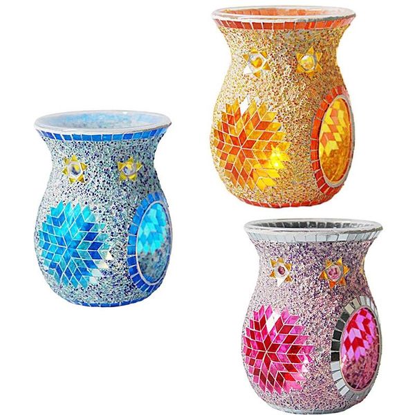 candle holders mosaic glass oil burner, essential diffuser, holder, melt holder for cafe home decorate