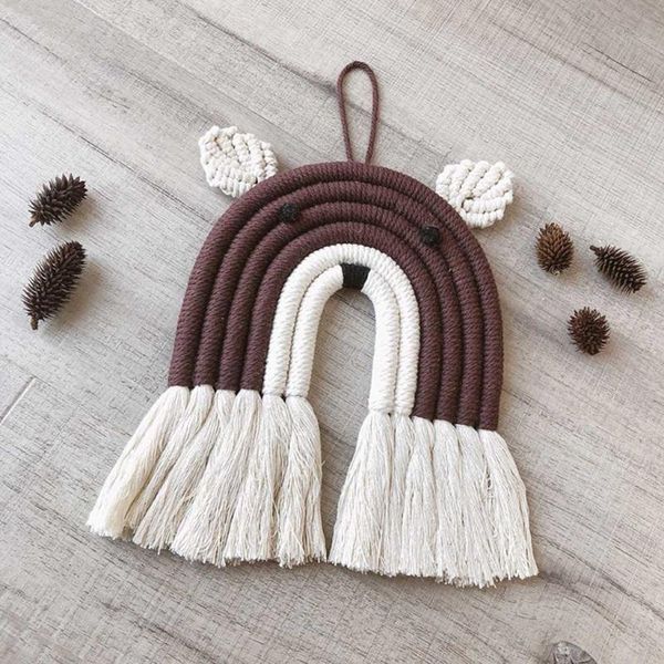 tapestries nordic hand-woven macrame tapestry cotton rope rainbow animal bear wall hanging pendant kids room nursery decorations
tapestries nordic hand-woven macrame tapestry cotton rope rainbow animal bear wall hanging pendant kids room nursery decorations