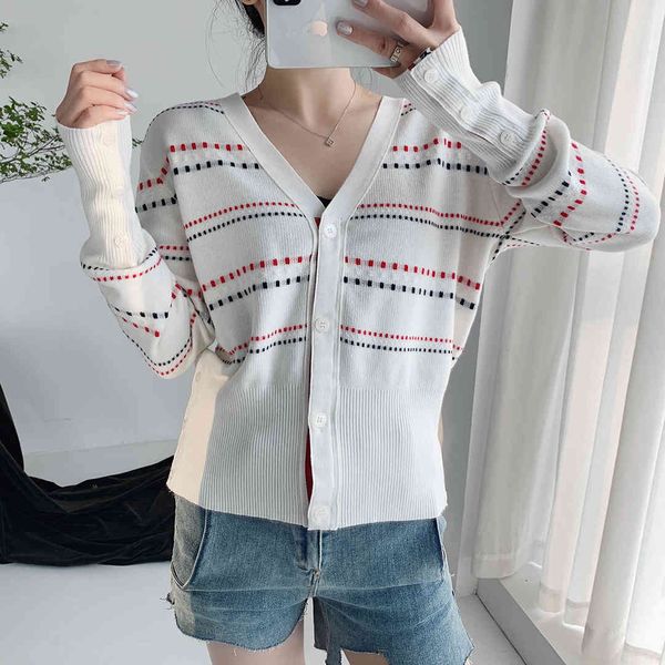 autumn and winter 2020 new tb college style dotted line striped net red thin knitted cardigan coat women's long sleeve outside fashion, White
autumn and winter 2020 new tb college style dotted line striped net red thin knitted cardigan coat women's long sleeve outside fashion, White