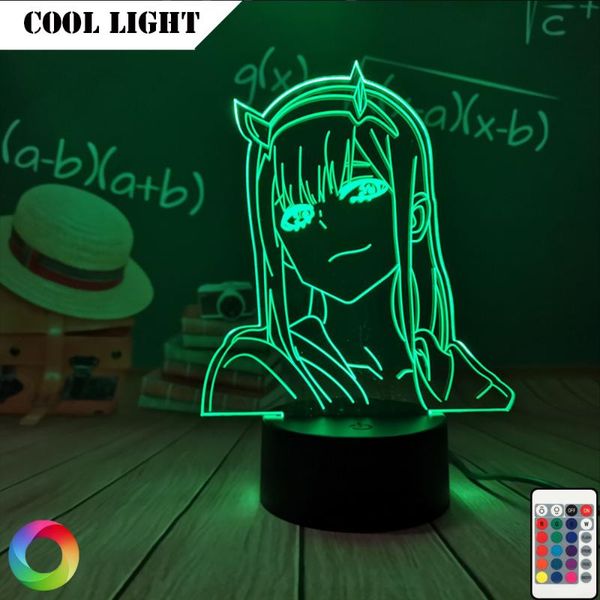 night lights anime 3d lamp zero two figure nightlight kids child girls bedroom decor light manga darling in the franxx