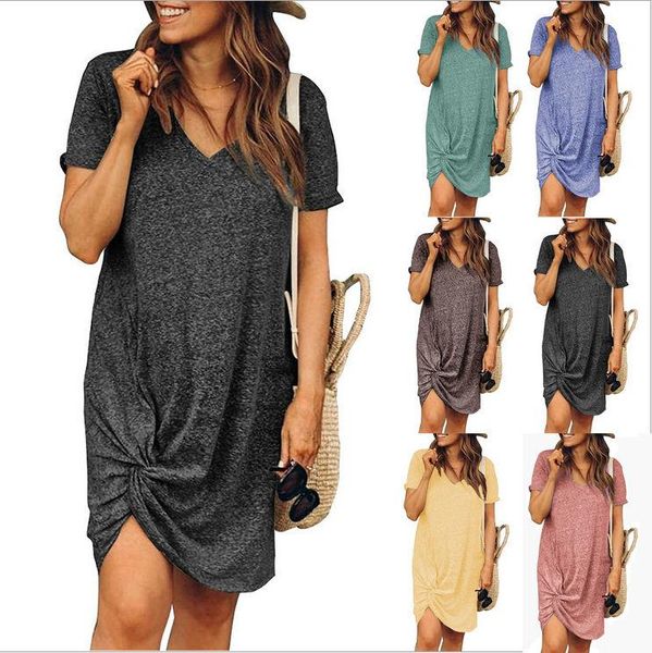 casual dresses 9667# 2021 summer foreign trade cross border women's dress with flannel cuffs round neck short sleeve side knot, Black;gray
casual dresses 9667# 2021 summer foreign trade cross border women's dress with flannel cuffs round neck short sleeve side knot, Black;gray