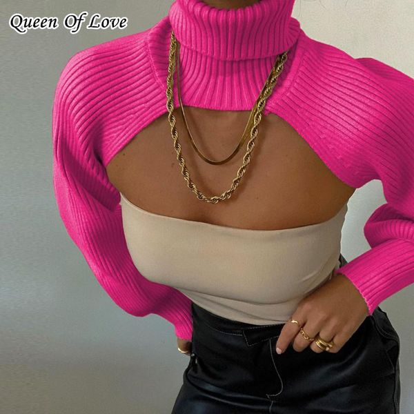 women's sweaters long sleeve crop knitted sweater 2021 women fashion elegant irregular turtleneck pullovers and, White;black
women's sweaters long sleeve crop knitted sweater 2021 women fashion elegant irregular turtleneck pullovers and, White;black