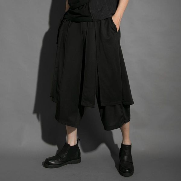 summer dark mountain style personality loose casual wide-leg culottes flared cropped pants men men's, Black
summer dark mountain style personality loose casual wide-leg culottes flared cropped pants men men's, Black