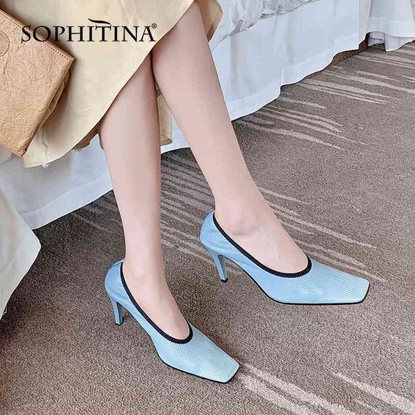 sophitina fashion women's pumps elastic fabric super comfortable shallow lady shoes square toe trend female shoes stiletto ao112 210513, Black
sophitina fashion women's pumps elastic fabric super comfortable shallow lady shoes square toe trend female shoes stiletto ao112 210513, Black
