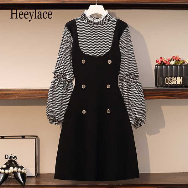 plus size women autumn winter office ladies long sleeve elegant dress plaid patchwork vintage high waist a-line korean dresses y1006, Black;gray
plus size women autumn winter office ladies long sleeve elegant dress plaid patchwork vintage high waist a-line korean dresses y1006, Black;gray