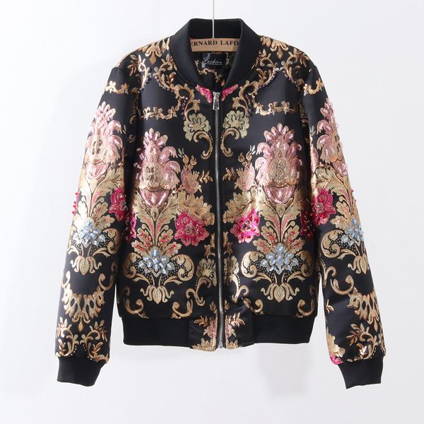 jacket vintage floral embroidery baseball coat beaded flowers bomber jacket women autumn cardigan outerwear loose jackets female, Black;brown
jacket vintage floral embroidery baseball coat beaded flowers bomber jacket women autumn cardigan outerwear loose jackets female, Black;brown