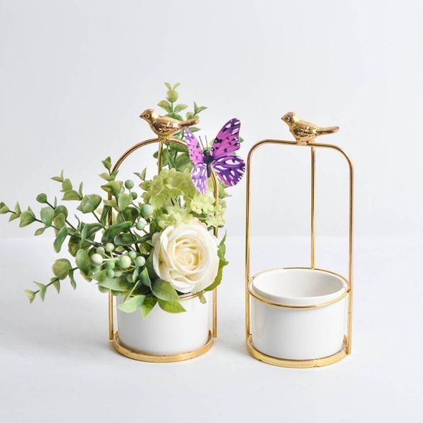 succulent pots durable elegant ceramic fleshy flower pot bird round frame deskdecorative planters &
succulent pots durable elegant ceramic fleshy flower pot bird round frame deskdecorative planters &