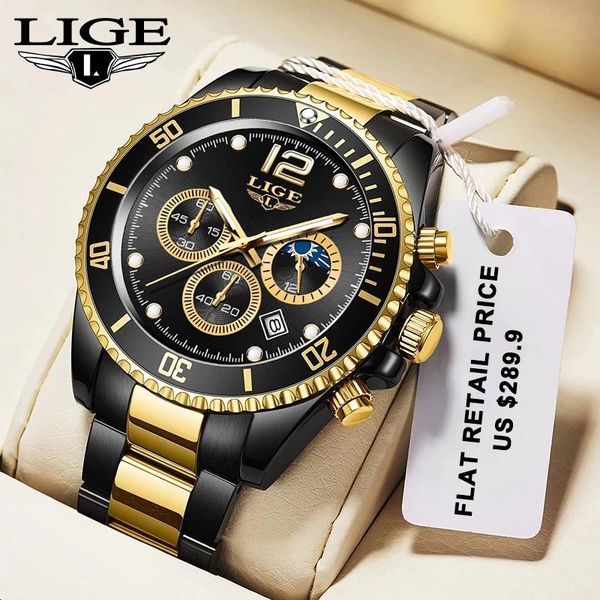 wristwatches lige quartz watches men waterproof stainless steel watch man sports clock date wristwatch relogio masculino+bo, Slivery;brown
wristwatches lige quartz watches men waterproof stainless steel watch man sports clock date wristwatch relogio masculino+bo, Slivery;brown