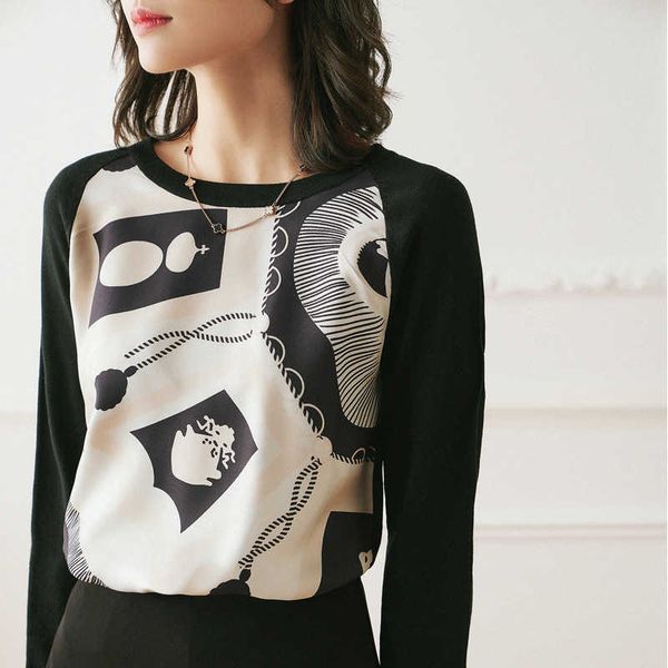 women's knits & tees set of high silk tassel tab printed woman's blouse loosed long sleeve mulberry 5c9p, White
women's knits & tees set of high silk tassel tab printed woman's blouse loosed long sleeve mulberry 5c9p, White