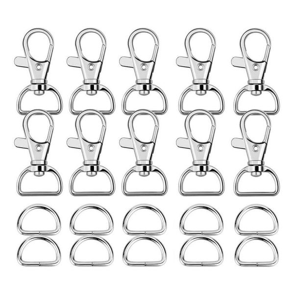 keychains 60pcs swivel snap hooks and d rings for lanyard sewing projects (1 inch inside width), Silver
keychains 60pcs swivel snap hooks and d rings for lanyard sewing projects (1 inch inside width), Silver
