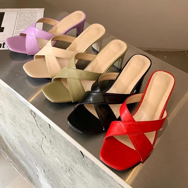 women shoes high heels summer slippers woman outdoor open toe mules fashion luxury pumps square, Black
women shoes high heels summer slippers woman outdoor open toe mules fashion luxury pumps square, Black