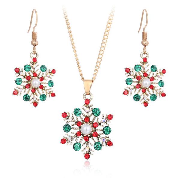 earrings & necklace christmas jewelry set openwork snowflakes pendant coloured zircon piercing for women 2021 trend, Silver
earrings & necklace christmas jewelry set openwork snowflakes pendant coloured zircon piercing for women 2021 trend, Silver