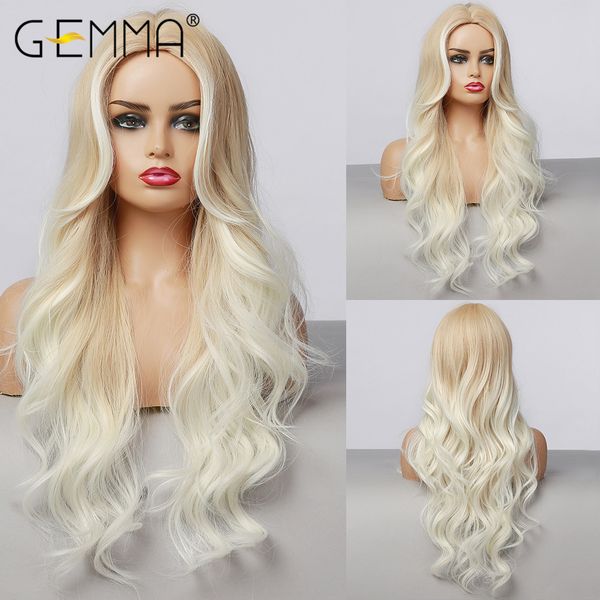 long body wave wigs for women ombre light brown blonde wigs with highlight natural hairline middle part synthetic hair, Black
long body wave wigs for women ombre light brown blonde wigs with highlight natural hairline middle part synthetic hair, Black