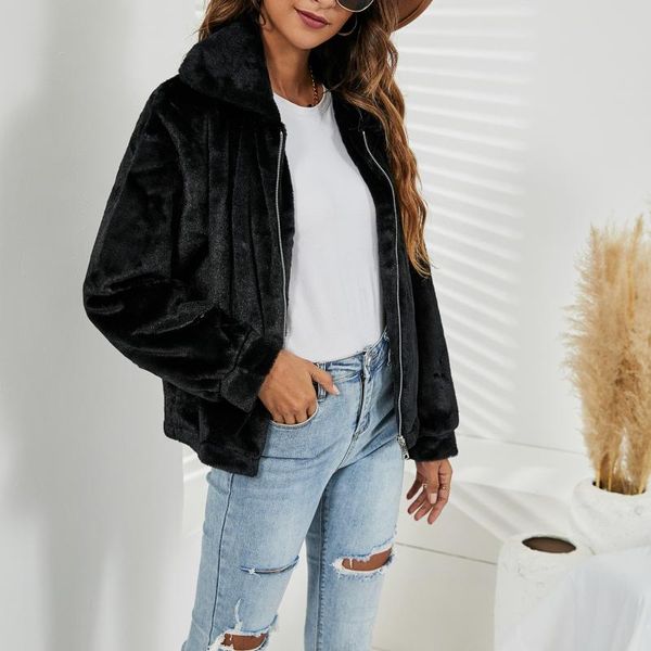 women's jackets plush lapel collar women autumn winter black coats for zipper long sleeve outwear, Black;brown
women's jackets plush lapel collar women autumn winter black coats for zipper long sleeve outwear, Black;brown