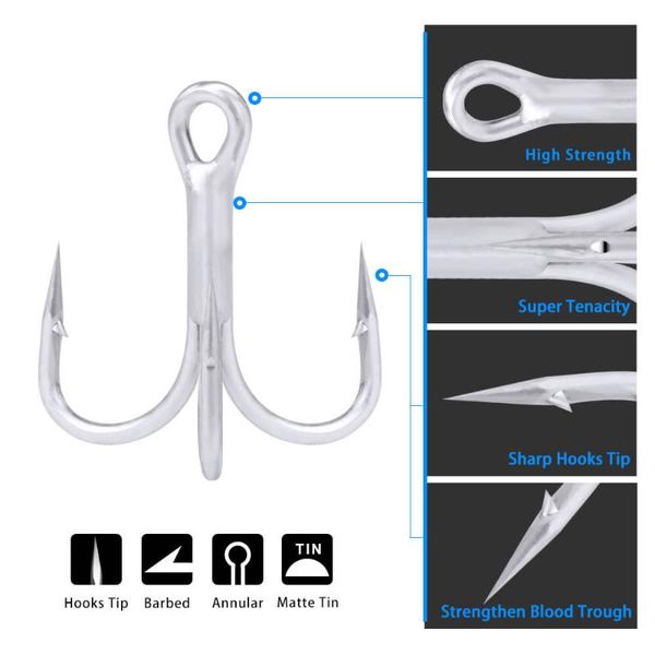 50pcs barbed treble fishing hook fishhooks saltwater freshwater super strength blood trough sharp hooks
50pcs barbed treble fishing hook fishhooks saltwater freshwater super strength blood trough sharp hooks