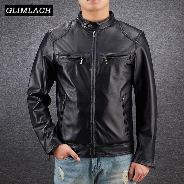 men's leather & faux 100% lambskin genuine jacket men black slim motorcycle stand collar real coat sheepskin outerwear
men's leather & faux 100% lambskin genuine jacket men black slim motorcycle stand collar real coat sheepskin outerwear