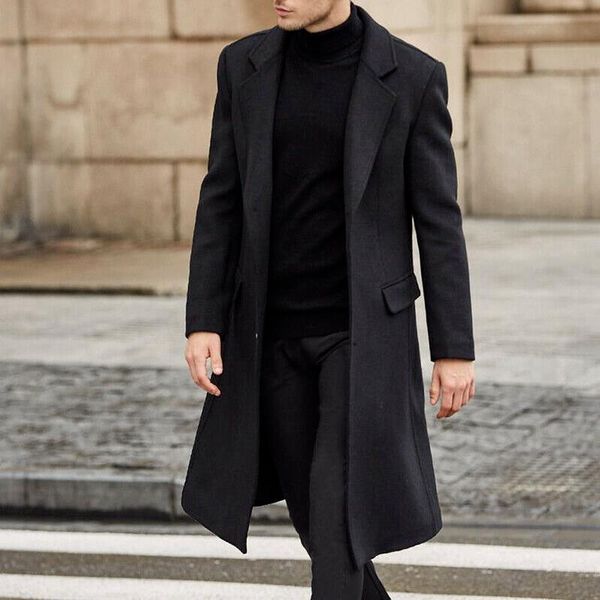 mens long sleeve wool coat, solid fleece jacket, fashionable streetwear overcoat, long trench coat, outerwear, fall winter, Black
mens long sleeve wool coat, solid fleece jacket, fashionable streetwear overcoat, long trench coat, outerwear, fall winter, Black