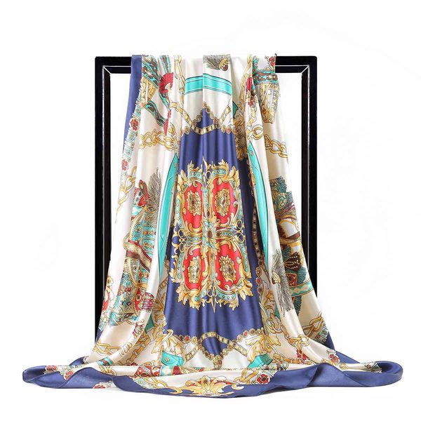 gaohe 90cm large square fashion saddle chain women' simulated silk towel gift, Blue;gray
gaohe 90cm large square fashion saddle chain women' simulated silk towel gift, Blue;gray