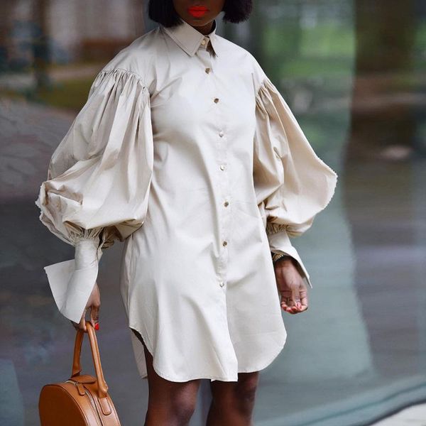 casual dresses women shirt dress button up long big lantern sleeves fashion summer female 2021 plus size ladies short robes vestidos, Black;gray
casual dresses women shirt dress button up long big lantern sleeves fashion summer female 2021 plus size ladies short robes vestidos, Black;gray