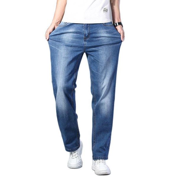 men's jeans 7 colors available thin straight-leg loose 2021 summer classic style advanced stretch pants male brand, Blue
men's jeans 7 colors available thin straight-leg loose 2021 summer classic style advanced stretch pants male brand, Blue