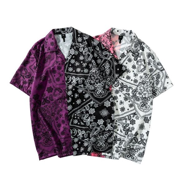 men women fashion color block print shirt stylish short sleeve lapel for daily wear men's casual shirts, White;black
men women fashion color block print shirt stylish short sleeve lapel for daily wear men's casual shirts, White;black