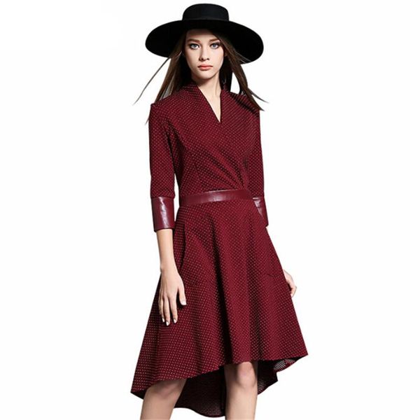 casual dresses vintage irregular dress autumn pu patchwork v neck half sleeve slim party vestidos office work black red plus size, Black;gray
casual dresses vintage irregular dress autumn pu patchwork v neck half sleeve slim party vestidos office work black red plus size, Black;gray