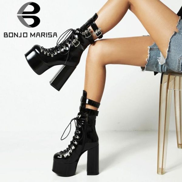 boots bonjomarisa platform block high heels fashion women bat lace up elegant autumn goth punk for ladies shoes, Black
boots bonjomarisa platform block high heels fashion women bat lace up elegant autumn goth punk for ladies shoes, Black