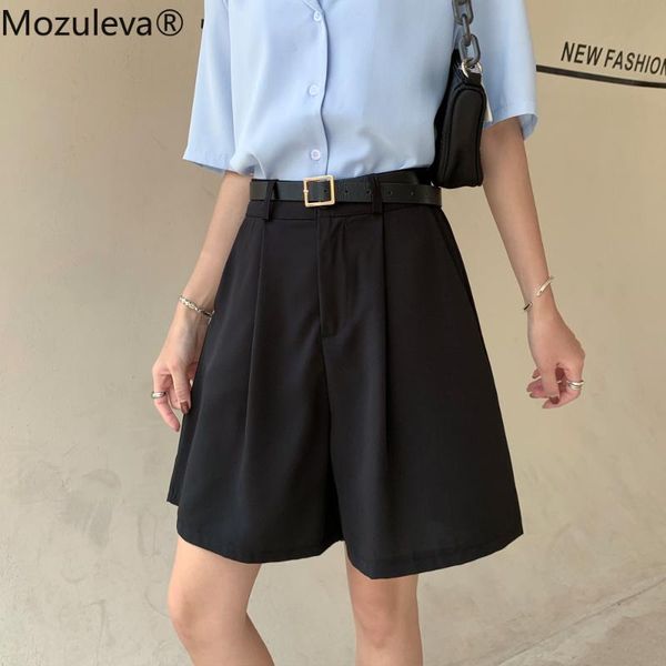 women's shorts mozuleva 2021 elegant solid half high waist button loose women casual summer office ladies wide leg, White;black
women's shorts mozuleva 2021 elegant solid half high waist button loose women casual summer office ladies wide leg, White;black
