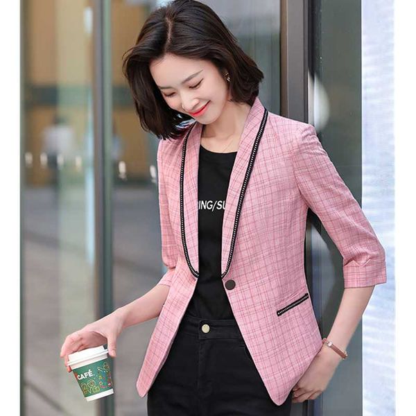 women's suits & blazers pink small suit jacket women short 2021 spring plaid black female british style, White;black
women's suits & blazers pink small suit jacket women short 2021 spring plaid black female british style, White;black