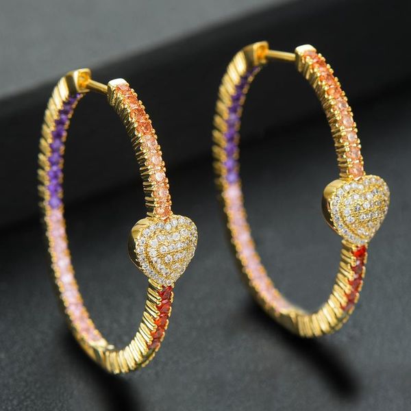 trendy round hoop statement earring for women cubic zircon charms dubai heart love earrings wedding jewelry & huggie, Golden;silver
trendy round hoop statement earring for women cubic zircon charms dubai heart love earrings wedding jewelry & huggie, Golden;silver