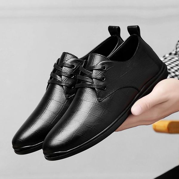 dress shoes fashion lace up formal men casual oxfords indestructible footwear anti skid shallow office work zapatos hombre, Black
dress shoes fashion lace up formal men casual oxfords indestructible footwear anti skid shallow office work zapatos hombre, Black