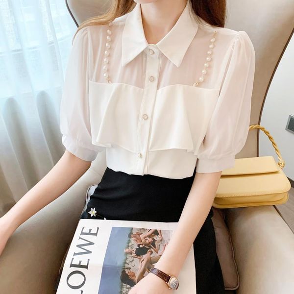 women's blouses & shirts chiffon blouse female summer niche professionalism 2021 fashionable western style white with short sleeves
women's blouses & shirts chiffon blouse female summer niche professionalism 2021 fashionable western style white with short sleeves