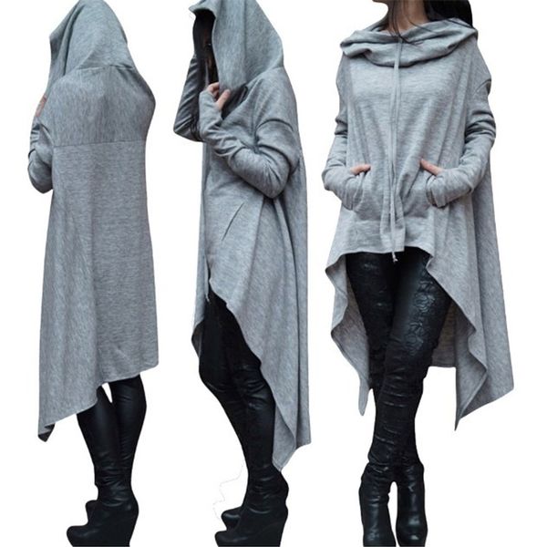 european and american fashion women's grey hoodie loose long sleeved cloak solid vest coat, Black
european and american fashion women's grey hoodie loose long sleeved cloak solid vest coat, Black