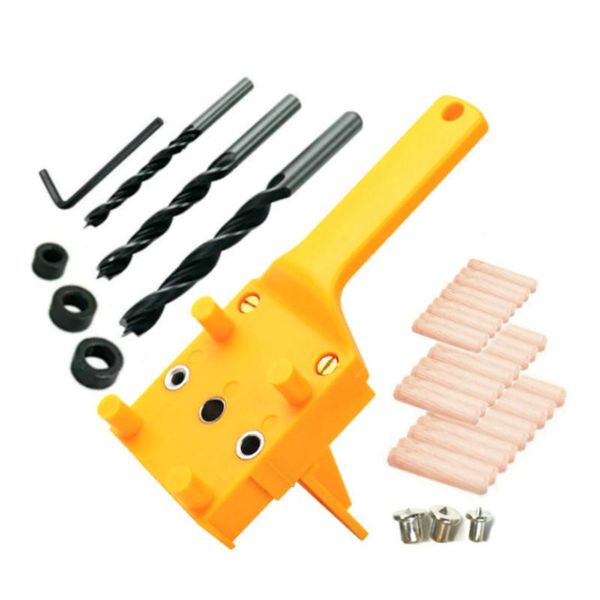 professional hand tool sets woodworking dowel jig drill guide positioning tools with 3pcs metal pins 6 8 10mm bits wood drilling hole saw ki
professional hand tool sets woodworking dowel jig drill guide positioning tools with 3pcs metal pins 6 8 10mm bits wood drilling hole saw ki