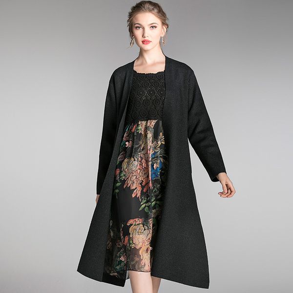 big yards dresses fat sister large women's jaet autumn winter 2021 loose and thin bandage knitted cardigan 0191
big yards dresses fat sister large women's jaet autumn winter 2021 loose and thin bandage knitted cardigan 0191
