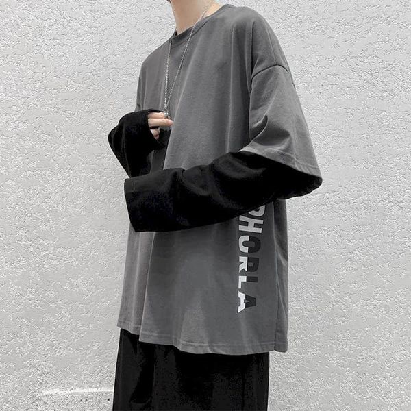 men's t-shirts punk tshirt men clothes harajuku bf loose hong kong casual fake two-piece long-sleeved t-shirt student shirt ins, White;black
men's t-shirts punk tshirt men clothes harajuku bf loose hong kong casual fake two-piece long-sleeved t-shirt student shirt ins, White;black