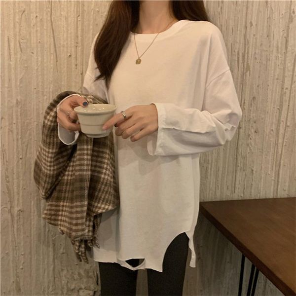 women's t-shirt white long sleeve autumn 2021 chic bottomed shirt design feeling loose lazy style thickened top
women's t-shirt white long sleeve autumn 2021 chic bottomed shirt design feeling loose lazy style thickened top